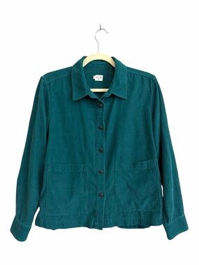 Bridge & Burn Women’s Teal Button-Down Corduroy Shirt Size Medium